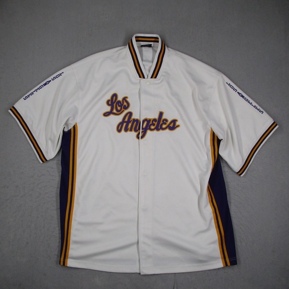Pro Champ Other - Vintage Pro Champ Los Angeles Basketball Mens 2XL White Snap Front Warm Up 90s